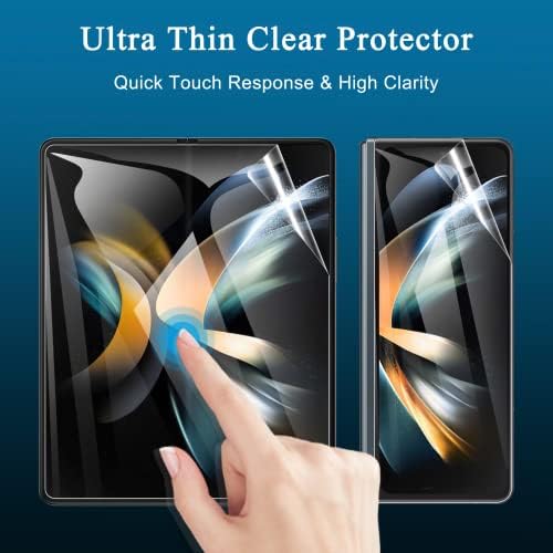[6Pack]WYQLTD Samsung Galaxy Z Fold 4 kijelző Védő fólia, 2 Csomag Belső+ 2 Csomag Első EPU képernyővédő fólia + 2 Csomag Edzett Üveg