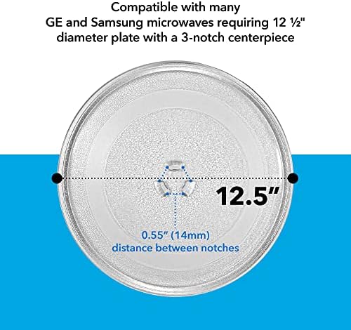 Impresa - Csere Mikrohullámú sütő Üveg Lemez - Lemezjátszó Tálca - Kompatibilis 12.5-Es a GE vagy a Samsung Lemezek (12 1/2 Hüvelyk)