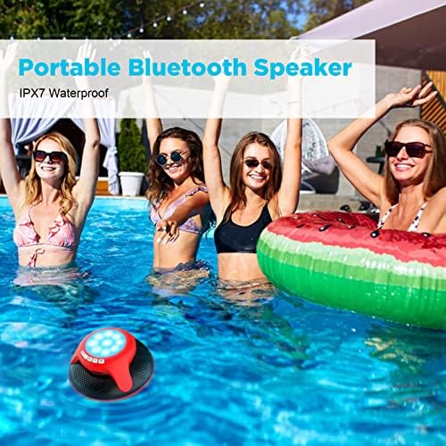 Hordozható Bluetooth Hangszóró,Vezeték nélküli Úszó Hangszóró Sztereó Vízálló IPX7, Színes LED,10 Méterre a Bluetooth Hatótávolsága