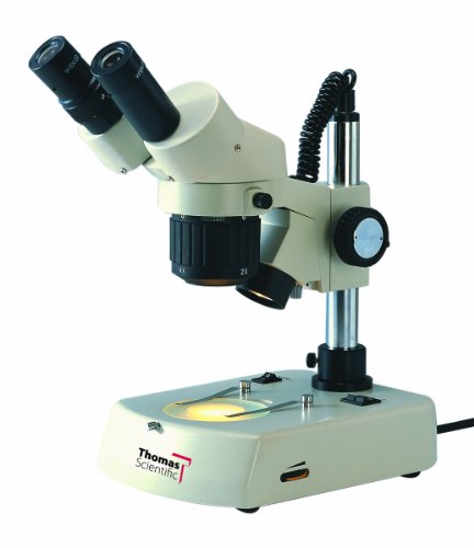 Thomas 1100200800161T Sztereó Binokuláris Mikroszkóp Kettős Halogén Állni, 10x Widefield Szemlencse, 1x+3x Nagyítás, 360 Fokos Látószög
