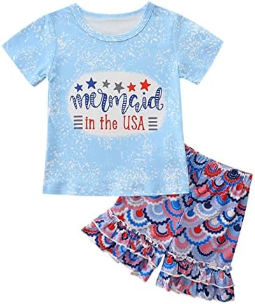 Xbgqasu Ajándék 3 Hónapos Lány Kisgyermek Gyerekek Baba Lányok július 4-Nyári Rövid Ujjú Függetlenség Napja Póló Maximum Amerikai Zászló