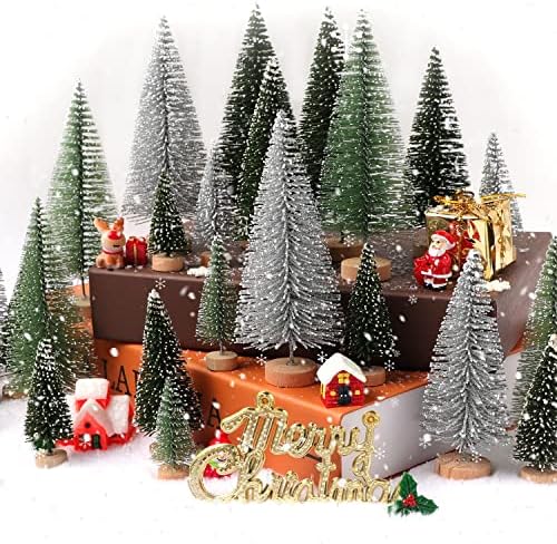 30db Mini karácsonyfákat 10.6 Dkg Hamis Hó Dekoráció, 5 Méretek Mesterséges karácsonyfa Üveg Ecsettel Fák Mesterséges Hó Hamis Hó,