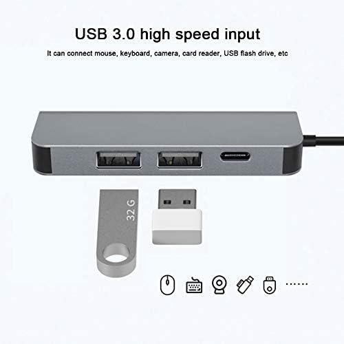 DaMohony 4 az 1-ben USB‑C‑Típus-c HDTV Többfunkciós Többportos kártyaolvasó Adapter Dokkolóegység
