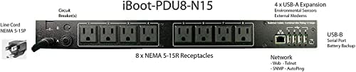 Dataprobe iBoot-PDU8A-N15, 115VAC/15A, 8 NEMA 5-15R Üzletek, 1U Rack-Mount Hatalom, 7' Kábel Váltott & Sikerült PDU a Felhő, 3