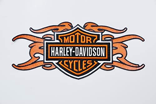 Új XL Harley Davidson Tűz Logó Sas Szárnyai Anime Hímzett Javítás Vasalót (XL Méret)