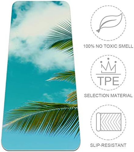 Siebzeh Tropical Beach Palm Leaf Premium Vastag Jóga Szőnyeg Környezetbarát Gumi Health&Fitness Csúszásmentes Alátét Minden Típusú Gyakorlat,