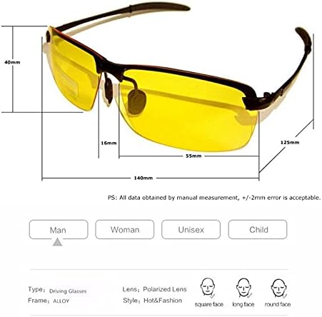 Dexlary éjjellátó Vezetés Szemüveg Tükröződésmentes Polarizált Napszemüvegek UV400 Férfiak Sárga Esős Biztonsági elleni Védőszemüveget