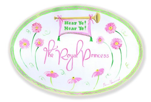 A Gyerekek Szobában Stupell Hallod-e! Halljátok! A Royal Princess Rózsaszín Százszorszépek Ovális Falon Emléktábla
