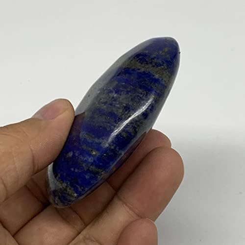 119.6 g, 2.7x2x0.9, Természetes Kék Lapis Lazuli Palm Kő Csiszolt Afganisztánból, lakberendezés, B23137
