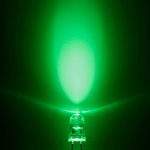 Chanzon 20 db Pre-Vezetékes 5mm Villogó Zöld LED Dióda Világít (Világos, Kerek Átlátszó Lencse DC 12V) a 560 ohm 1/4W Ellenállás,