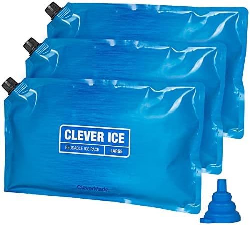 CleverMade Újrafelhasználható Jég - Hosszú ideig Tartó Hideg, Fagyasztó Csomagok Szigetelt Hűtő & Ebéd Táskák - Add Water