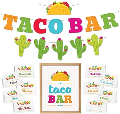 Mexikói Parti Dekoráció Készlet: Taco Bár Jele az Élelmiszer-Kártyát, Fiesta Dekoráció Taco Fél