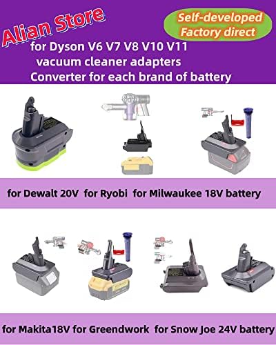 Adapter Dyson V7V8 a Dewalt Akkumulátor Dyson V7V8 Sorozat V7V8 Abszolút V7V8 Állat V7V8 Bolyhos V8 Motorhead V7V8 Vezeték nélküli Porszívó