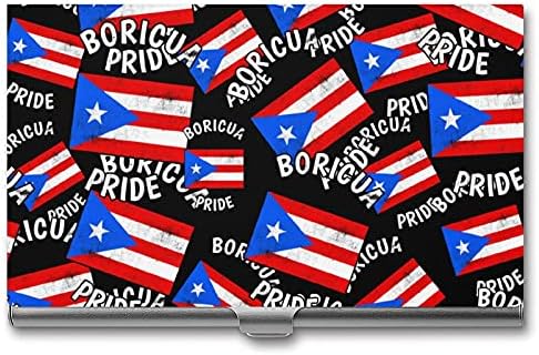 Évjárat Boricua Büszkeség Puerto ricó-i PR Zászló Nyomtatás névjegykártya Esetben Fém Jogosultja Zsebében Tárca Neve Kártyák Szervező Aranyos