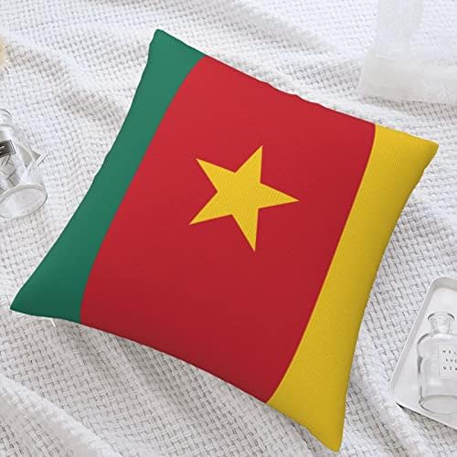Kamerun Zászló Puha, Kényelmes, Kétoldalas Plüss Párna Esetben Erős Haza Praktikum 18 X 18.