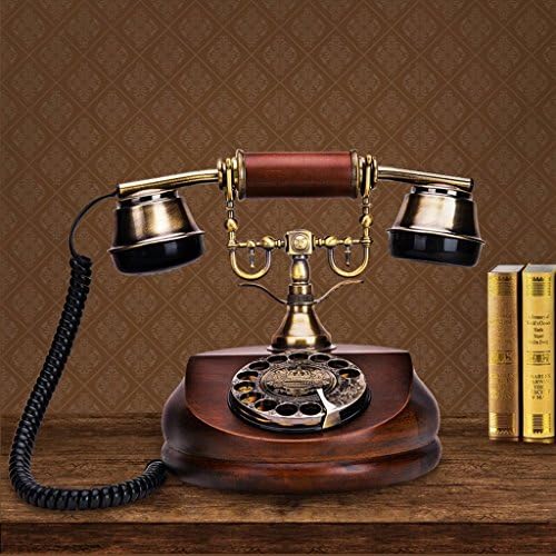 Fa Antik Telefon Forgó Tárcsa Retro Telefon Régimódi Office Home Vezetékes Telefon Amerikai Kreatív Vezetékes Telefon