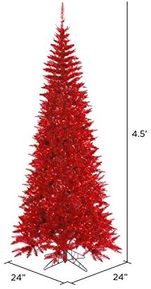 Vickerman 4.5' Csillogó Vörös Fenyő Slim Mesterséges Karácsonyfa, Kivilágítatlan - Ál Vörös Karácsonyfa - Szezonális Beltéri