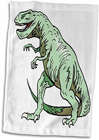 3dRose Florence Gyermek Art - Zöld T-Rex Dinoszaurusz - Törölköző (twl-41563-1)