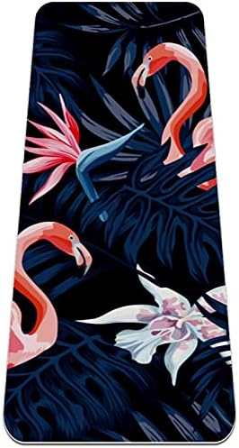 6mm Extra Vastag Jóga Szőnyeg, Trópusi Flamingo tenyérlenyomat Környezetbarát TPE Pilates Gyakorlat Szőnyeg Szőnyeg Jóga, Edzés,