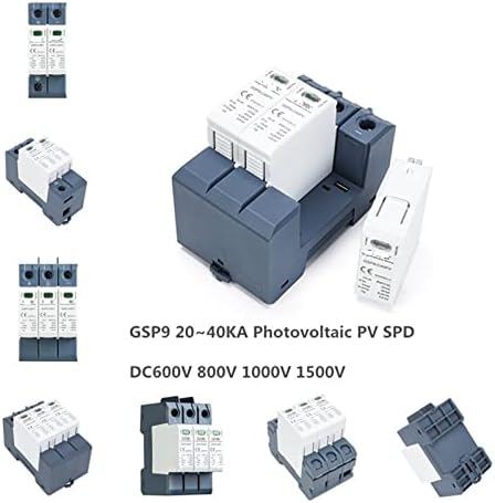 ANIFM GSP9 Fotovoltaikus DC SPD 2P 600V 1000V 20 KA~40KA túlfeszültségvédő Védőeszköz villámvédelmi Vasúti T1+T2 1db (Méret