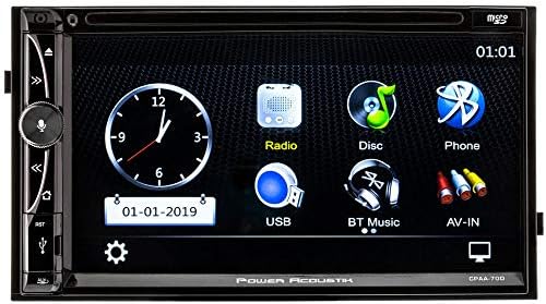 Power Acoustik CPAA-70D CPAA-70D 7-es Dupla-DIN a-Dash DVD-t Vevővel, Bluetooth, Apple CarPlay, valamint az Android Auto