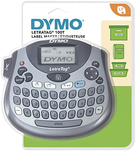 DYMO LetraTag LT-100T Labelmaker | Hordozható Címke Nyomtató QWERTY Billentyűzet | Ezüst | Ideális A munkahelyen vagy Otthon