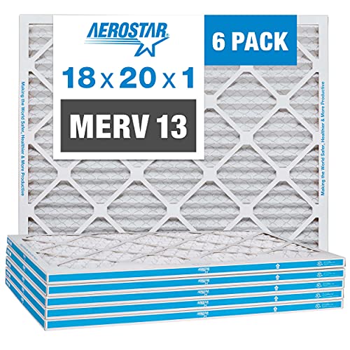 Aerostar 18x20x1 MERV 13 Rakott légszűrő, AC Kemence Levegő Szűrő, 6-Pack (Általában Méret: 17 3/4 x 19 3/4 x 3/4) & 14x20x1 MERV
