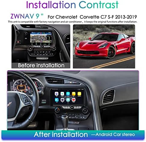 ZWNAV Android 10 Autó Hifi-a Chevrolet Corvette C7 S-F 2013-2019， HD Érintőképernyős,Autós GPS Navigációs fejegység,BT, DSP (6+128GB Carplay)