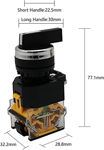 SCRUBY 22mm Választó Gomb Rotary Switch Reteszelés Pillanatnyi 2NO 1NO1NC 2 3 helyezze DPST 10A 400V hálózati Kapcsoló BE/Ki