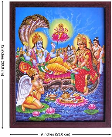 Kézműves Bolt Ananta Sayanam Visnu a Brahma, a Szent Vallási Poszter Magyarázni Különböző aspektusait Indiai Vallási Isten a Ház Istentisztelet