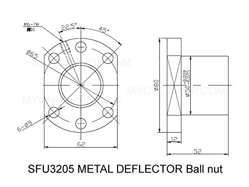TTT Dia.25mm 3205 Anti-backlashed Ballscrew CNC Alkatrészek X Y Zkits = SFU3205 - L550 mm + Fém Deflektor Labdát anya + BK25 BF25 nd Támogatás