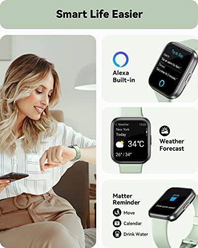 ENOMIR Smart Óra Bluetooth Hívás Intelligens Karóra Férfiaknak a Nők [Alexa Beépített]1.7' Touch Fitness Tracker pulzusszám Vér Oxigén Aludni