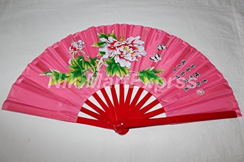 Minőségi Keleti Kínai Bambusz & Selyem Kezében Legyező, Wall Art, Díszítéssel (Rózsaszín Virágok)