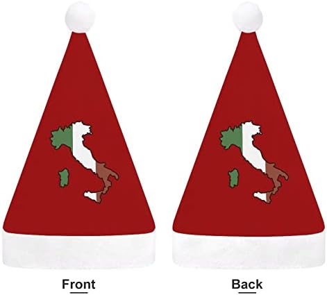 Olaszország Térkép Zászló Plüss Karácsonyi Kalap Pajkos, Kedves Mikulás Sapka Plüss Színültig, majd Comfort Bélés Karácsonyi Dekoráció