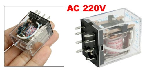 uxcell® HH52P Tekercs 8 Pin Általános Teljesítmény Relé, DPDT, 5, 240 VAC, 28 V dc, AC,200/220V