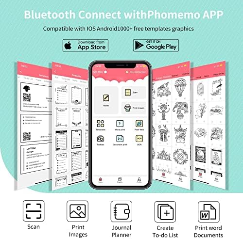 Phomemo M02 Mini Bluetooth Zsebében Nyomtató, Hordozható Mobil Okos Utáni cetlire Nyomtató, Kézi Inkless Termikus Nyomtató