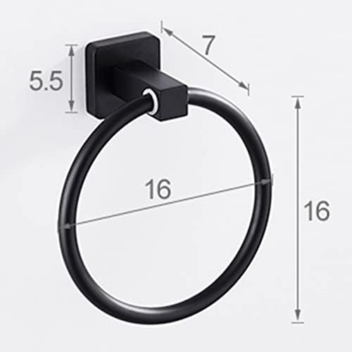 Alipis Fekete Törülköző Gyűrű 1db az Alumínium Hotel Accessoriesblack Fal Torony Ingyenes Mount Modern Rack Fekete Akasztóval
