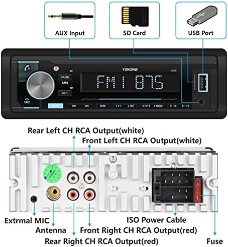 Egységes Din autórádió Vevő Automatikus Fényerő Bluetooth autórádió LCD Kijelző AM/FM Rádió, MP3 Lejátszó USB SD AUX Port, Beépített