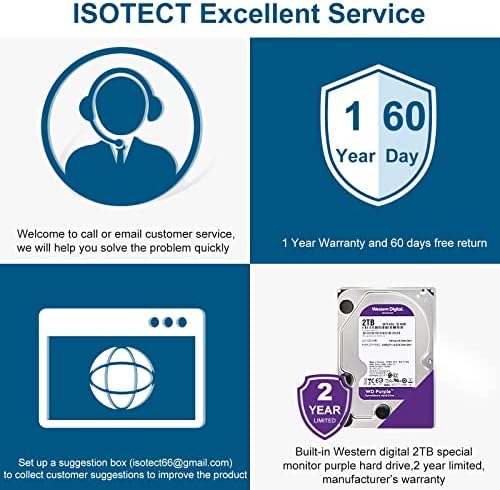 ISOTECT [Legújabb Erős Változat WiFi] Vezeték nélküli Biztonsági Kamera Rendszer,8CH, Full HD, 1080P Videó, Biztonsági Rendszer,