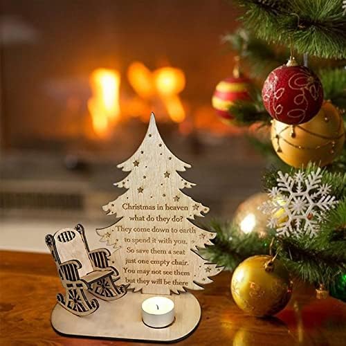 EZRIA Új Karácsonyi Gyertya Emlékmű Kijelző Emlékszem, szeretteit, DIY, Fából készült karácsonyfa hintaszék Gyertya Fény, Boldog Karácsonyt