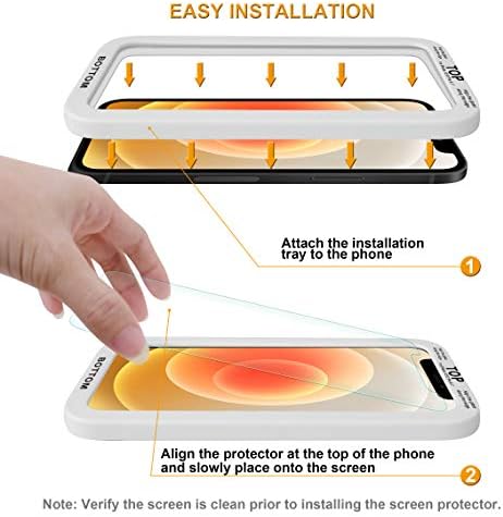 (2 Csomag) Supershieldz Célja az Apple iPhone 12-iPhone 12 Pro (6.1 hüvelyk) Edzett Üveg képernyővédő (Könnyű Telepítés Tálca) Anti