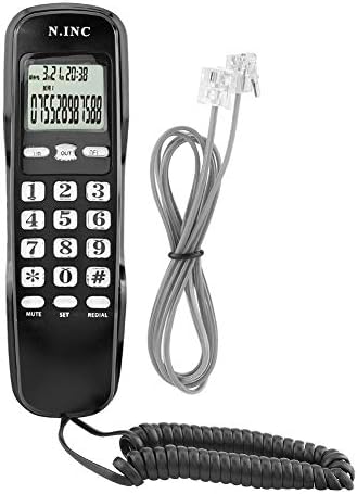 Falra Szerelt Telefon, Vezetékes Mini Hordozható Multi Funkciós Vezetékes Telefon DTMF/FSK Hívófél-AZONOSÍTÓ Rendszer & LCD Kijelző