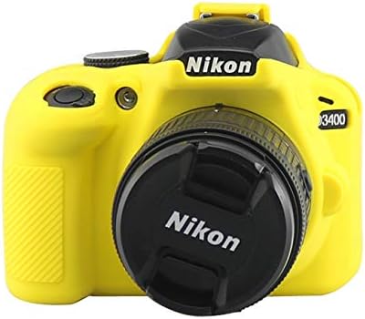 D3400 szilikontok, TUYUNG Textúra Kamera Ház Shell Esetben védőburkolat, Kompatibilis a Nikon D3400 Kamera, Fekete
