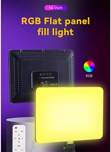 LEPSJGC RGB Video Stúdió Világítás LED Lapos Tányér Lámpa Állvány 360° - Os Teljes Szín Szabályozható Távirányító Fotózás Világítás Fénykép