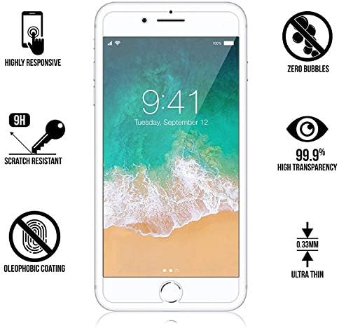 KIQ Üveg kijelző Védő fólia iPhone 6 Plusz Edzett Üveg Esetben-Barátságos Anti-Semmiből Buborék Ingyenes Egyéni-tartsák be a [Single]