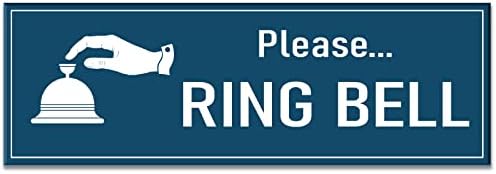 Kérjük, Gyűrű, Csengő Jel 9x3 Kék - Egyéni Stick Ajtón Tábla Fali Matrica a Hivatalok, Vállalkozások Háza Haza