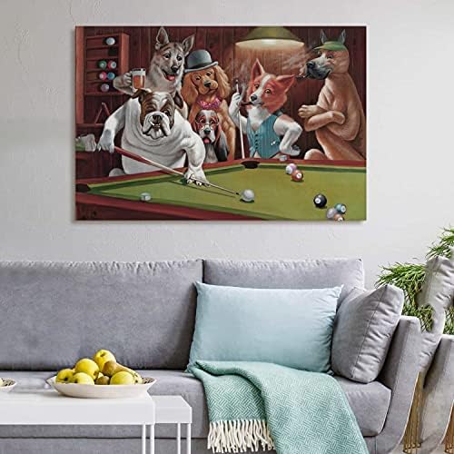 Laoife Poker Kutya (Kutya, vagy Kártya), amelyet C. M. Coolidge Grafika Nyomtatás, Vászon,Vászon Wall Art Dekoráció Ház Fal（16x12