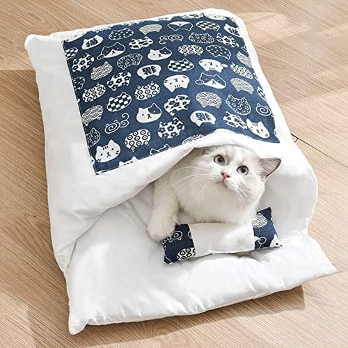 Leefasy Japán Stílusú Macska Ágy Pet Supplies Kitty Zsák Párna, Szőnyeg Plüss panzió ideális helyen Levehető Aranyos Macska hálózsák