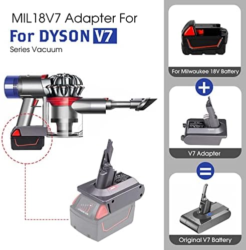 MAKBOS Alian a Dyson V7 Akkumulátor Adapter Milwaukee Akkumulátoros Átalakítani a Dyson V7 Motorhead V7 porszívók,a Dyson V7 Akkumulátor