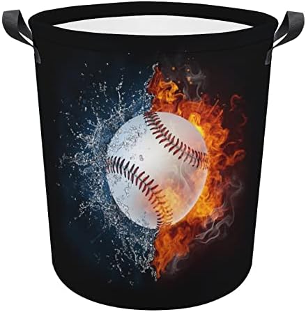 A Baseball Labda a Tűz, Víz Összecsukható Kosárban Szennyesben fogantyúval Mosás Bin Koszos Ruhákat, Táskát, a Kollégiumi, Család